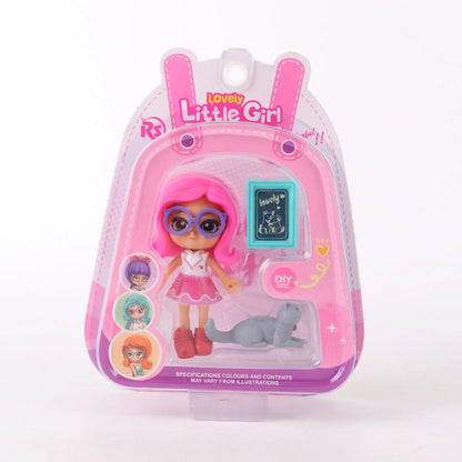 Muñeca miniatura con mascota coleccionable Lovely Little Girl