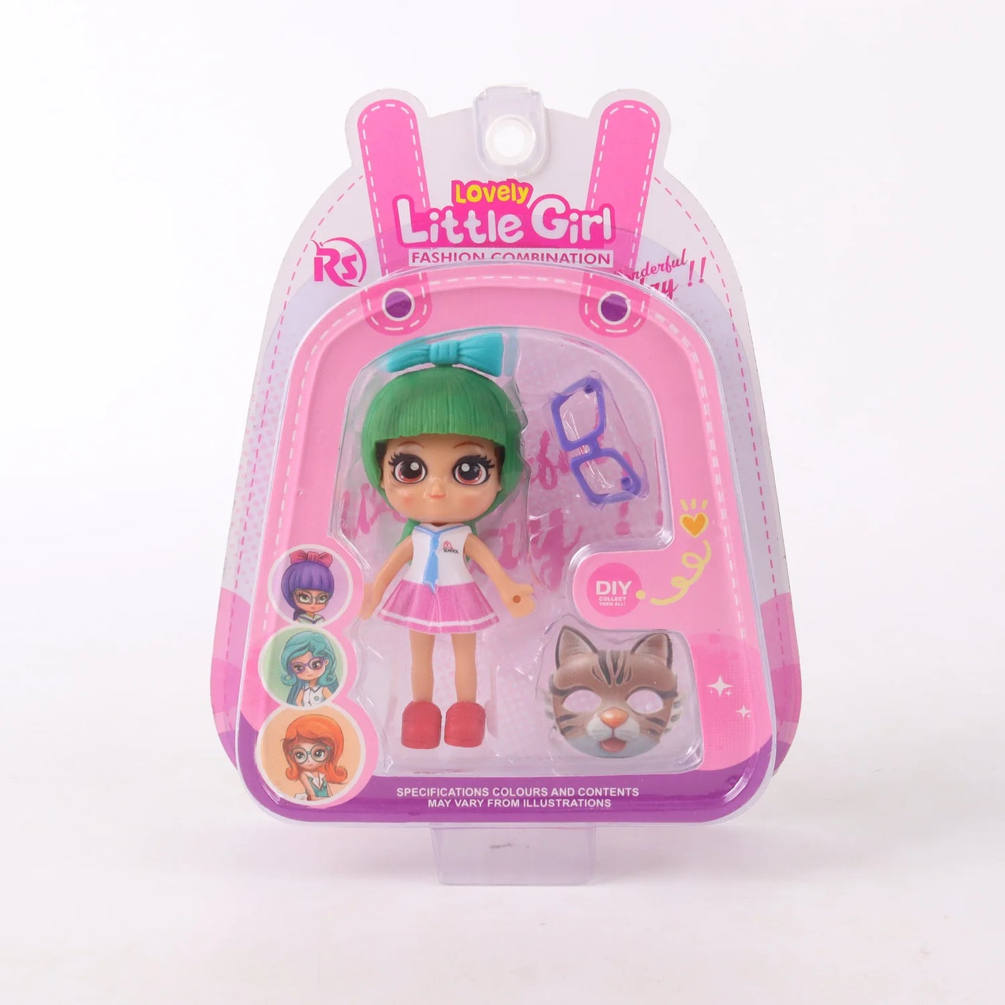 Muñeca miniatura con máscara coleccionable Lovely Little Girl