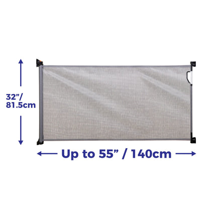 Puerta de seguridad retráctil gris