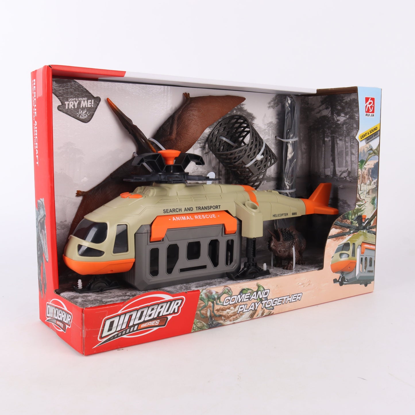 Helicóptero de Rescate de Dinosaurios con luz y sonido